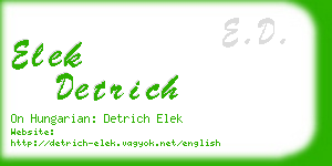 elek detrich business card